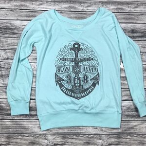 Surf Style Womens Activewear Blue Aqua Long Sleeves L